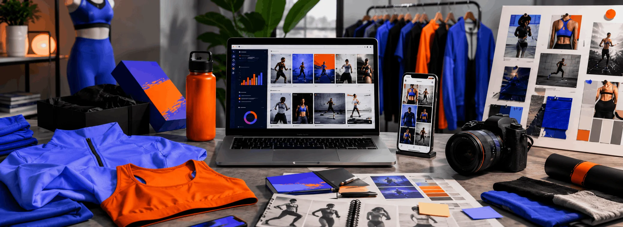 Sportswear launch and marketing strategy with digital campaign planning.